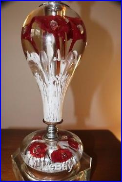 Pair Of Vintage Art Glass Lamps. St Claire Studio. Paper Weight Bottom