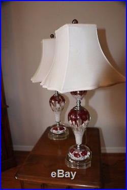 Pair Of Vintage Art Glass Lamps. St Claire Studio. Paper Weight Bottom