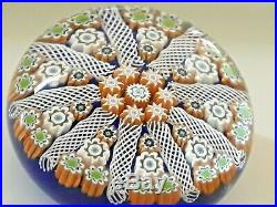 Paperweight Millefiori Peter McDougall Scottish PMcD Signed & Label Vintage