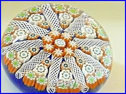 Paperweight Millefiori Peter McDougall Scottish PMcD Signed & Label Vintage