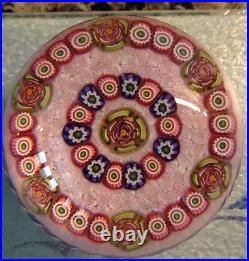 Parabelle Clichy Rose Style Millefiori Carpet Ground Torsade Glass Paperweight