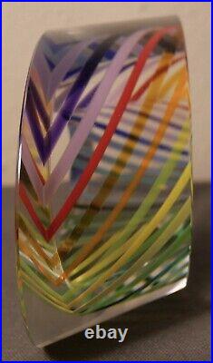 Paul Harrie Art Glass Contemporary Sunrise Eclipse Paperweight (American)