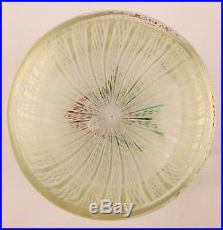 Paul Ysart Fish On White Twisted Latticinio Art Glass Paperweight Vintage