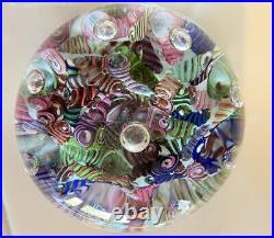 Paul Ysart Harlequin Scramble WithMulti-Colored Aventurine Glass Paperweight
