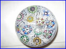 Perthshire 1973 Glass Paperweight with spaced Millefiori