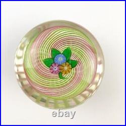 Perthshire 1977A Miniature Nosegay Lampwork Latticinio Swirl Vintage Paperweight