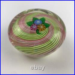 Perthshire 1977A Miniature Nosegay Lampwork Latticinio Swirl Vintage Paperweight