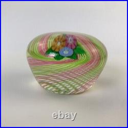 Perthshire 1977A Miniature Nosegay Lampwork Latticinio Swirl Vintage Paperweight