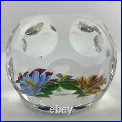 Perthshire 1993G Three-Dimensional Bouquet Lampwork Flower Faceted Paperweight