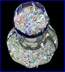 Perthshire Millefiori Glass Paperweight tall & multi-faceted