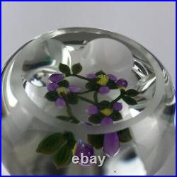 Perthshire PP221 2000 Amethyst & Yellow Flower Bouquet Faceted Paperweight Cert