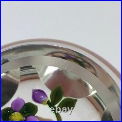 Perthshire PP221 2000 Amethyst & Yellow Flower Bouquet Faceted Paperweight Cert