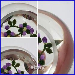 Perthshire PP221 2000 Amethyst & Yellow Flower Bouquet Faceted Paperweight Cert