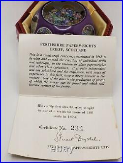 Perthshire Paperweight 1974E Double Overlay Millefiori Close pack LE 1 of 300