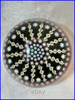 Perthshire Spoke & Concentric Ring Millefiore Glass Paperweight Vintage Marked P