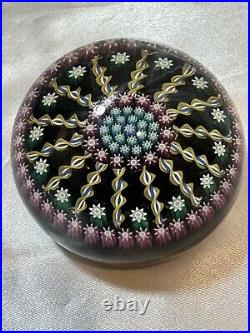 Perthshire Spoke & Concentric Ring Millefiore Glass Paperweight Vintage Marked P