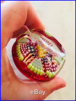 Perthshire Vintage Millefiori Faceted Cut Twisted Canes Paperweight with Label