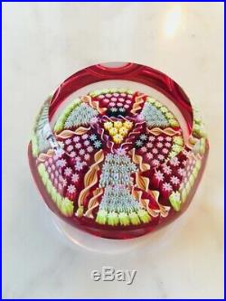 Perthshire Vintage Millefiori Faceted Cut Twisted Canes Paperweight with Label