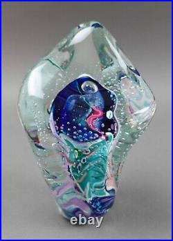 Peter Patterson Signed Abstract Freeform Art Glass Paperweight Sculpture