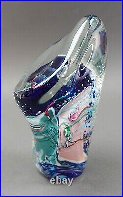 Peter Patterson Signed Abstract Freeform Art Glass Paperweight Sculpture