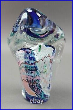 Peter Patterson Signed Abstract Freeform Art Glass Paperweight Sculpture