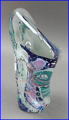 Peter Patterson Signed Abstract Freeform Art Glass Paperweight Sculpture