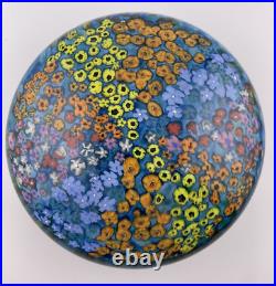 Peter Raos Flat Circular Monet's Garden 2002 Glass Paperweight