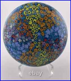 Peter Raos Flat Circular Monet's Garden 2002 Glass Paperweight