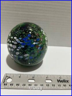 Peter Raos signed 1992 Spring Monet Series Glass Paperweight