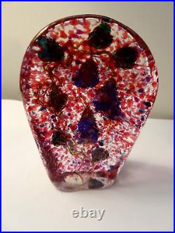 RARE 1991 Signed Sam Sturgeon Glass Works Hanging Hearts & Flowers Paperweight