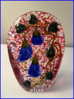RARE 1991 Signed Sam Sturgeon Glass Works Hanging Hearts & Flowers Paperweight