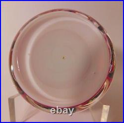 RARE & MARVELOUS SIGNED CHARLES KAZIUN JR RED/PINK PANSY Art Glass Paperweight