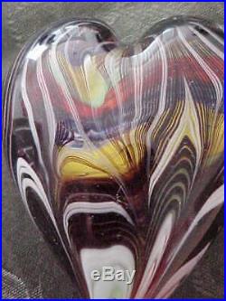 RARE Murano Italian Glass Art Heart paperweight Venice Italy mint vintage