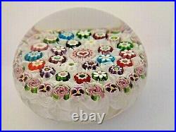 RARE PARABELLE Glass Heart Roses de Clichy Concentric Millefiori Paperweight 5/5