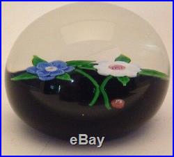 RARE Vintage Baccarat Double Clematis Glass Paperweight 1970 3 1/4 by 2 1/4