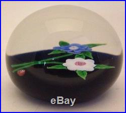 RARE Vintage Baccarat Double Clematis Glass Paperweight 1970 3 1/4 by 2 1/4