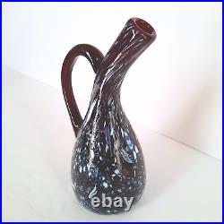 RARE Vintage Bryden Pairpoint Ruby Enamelware Ewer Pitcher 9.5 Mosaic Art Glass