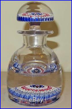 RARE Vintage Whitefriars English Millefiori Glass Paperweight Inkwell w Orig Tag