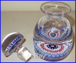 RARE Vintage Whitefriars English Millefiori Glass Paperweight Inkwell w Orig Tag
