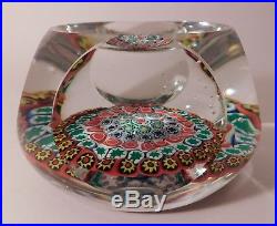 RARE and Vintage JOHN GENTILE CLOSED PACKED MILLEFIORI Art Glass Paperweight