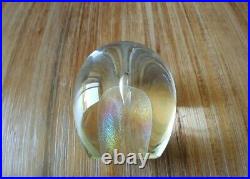 RW STEPHAN Studio Glass Iridescent DICHROIC Prismatic Paperweight Signed