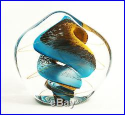 RYBKA Vintage Carved Studio Glass Paperweight Signed Circa 2003
