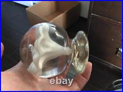 Rare Large Footed/ Pedestal Millville Glass Lilly/flower Paperweight Very Nice