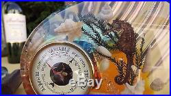Rare Pop Art Vintage Barometer french Paperweight déco Seahorse mid century