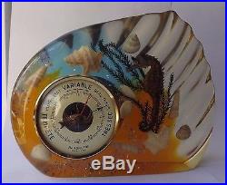 Rare Pop Art Vintage Barometer french Paperweight déco Seahorse mid century
