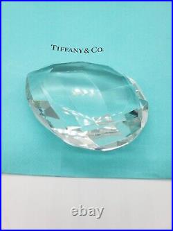Rare VINTAGE PEAR CUT GLASS CRYSTAL PRISM SIGNED TIFFANY FACETED PAPERWEIGHT GEM