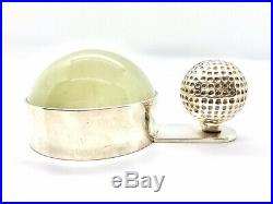 Rare Vintage 60s Hermes Silver Golf Ball Magnifying Glass Magnifier Paperweight
