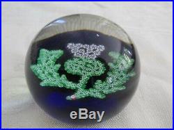 Rare Vintage Paul Ysart Glass Paperweight Scottish Thistle Embedded H