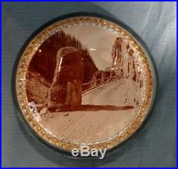 Rare Vintage Yellowstone Golden Gate Haynes Photo Glass Paperweight