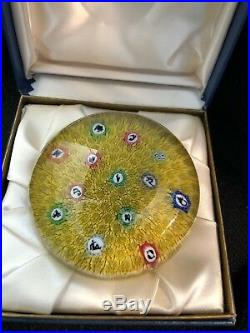 Rare Vtg Baccarat Paperweight 1971 Zodiac Millefiore Boxed Artist Signed Number